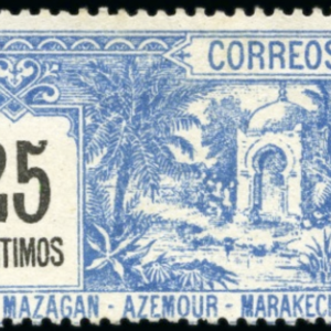 Timbre - Maroc - Rare 25 centime - Mazagan-azemour-Marrakech